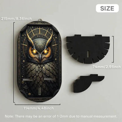 Spirit Owl Wall Shelf for Crystals & Candles – Wooden Mystical Floating Shelf Wicca Altar Decor-MoonChildWorld
