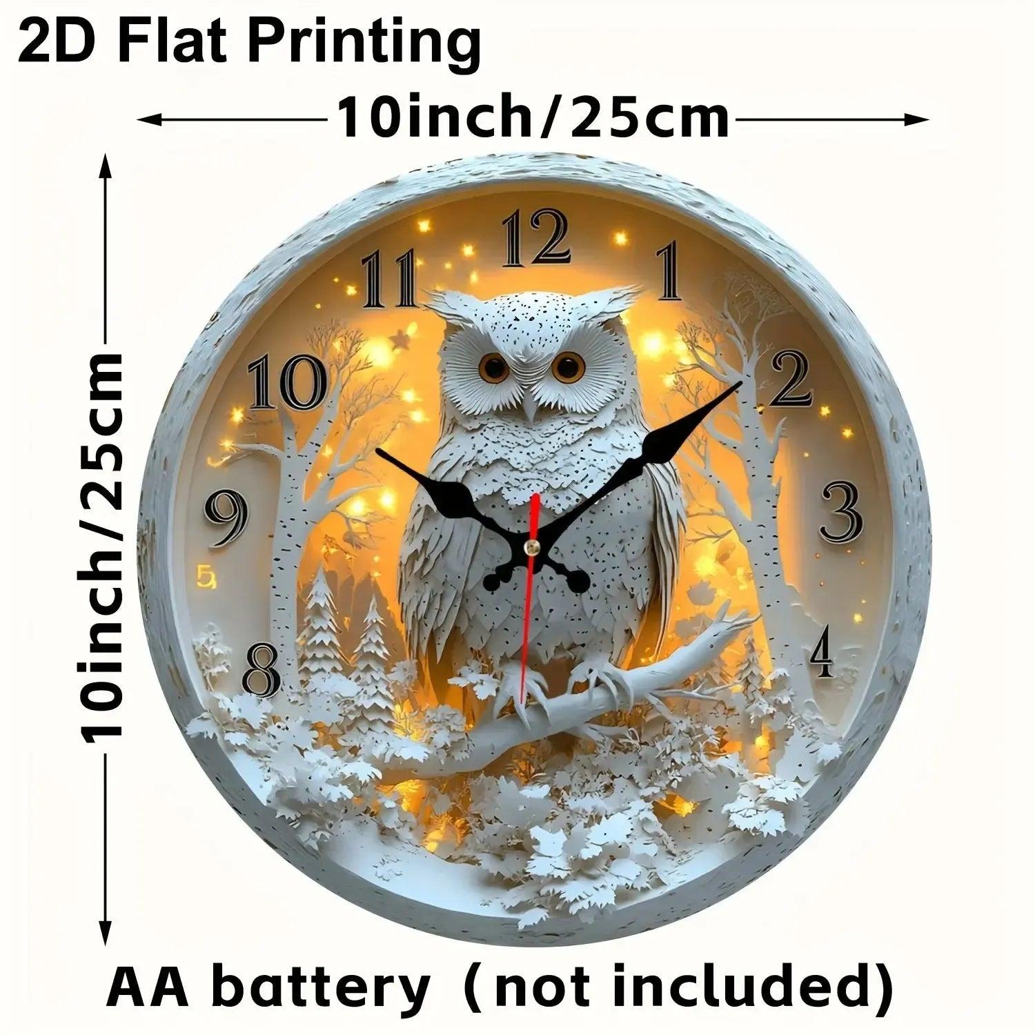 Spirit Owl Wooden Wall Clock Witchy Wall Decor-MoonChildWorld