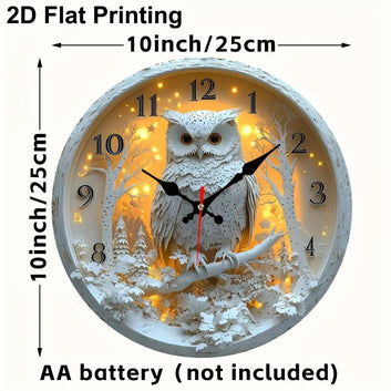 Spirit Owl Wooden Wall Clock Witchy Wall Decor-MoonChildWorld