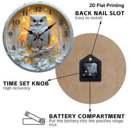 Spirit Owl Wooden Wall Clock Witchy Wall Decor-MoonChildWorld