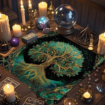 Spirit Tree Of Life Wicca Altar Cloth - Witch Tarot Tablecloth for Reading Divination Pagan Home Decor-MoonChildWorld