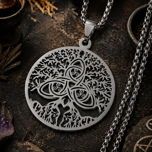 Spirit Tree of Life Celtic Knot Triquetra Trinity Necklace Pagan Jewelry-MoonChildWorld
