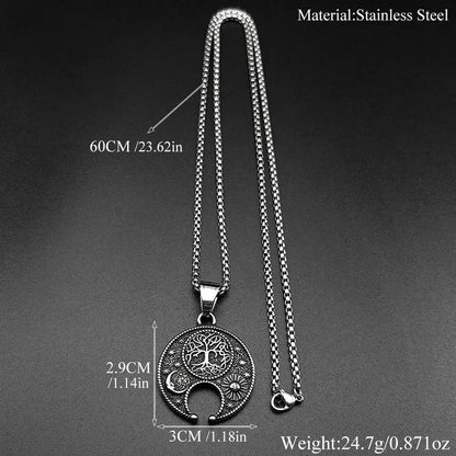 Spirit Tree of Life Moon Sun Pagan Necklace Wicca Jewelry-MoonChildWorld