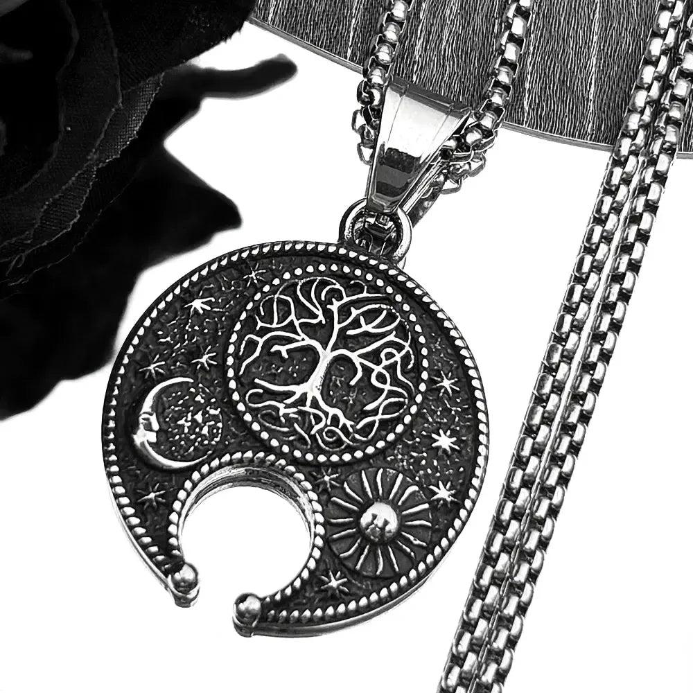 Spirit Tree of Life Moon Sun Pagan Necklace Wicca Jewelry-MoonChildWorld