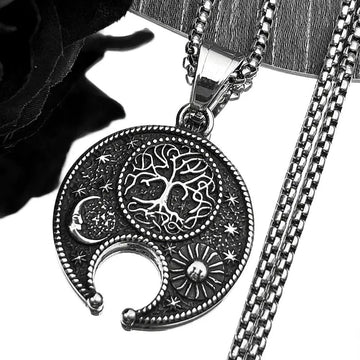 Spirit Tree of Life Moon Sun Pagan Necklace Wicca Jewelry-MoonChildWorld