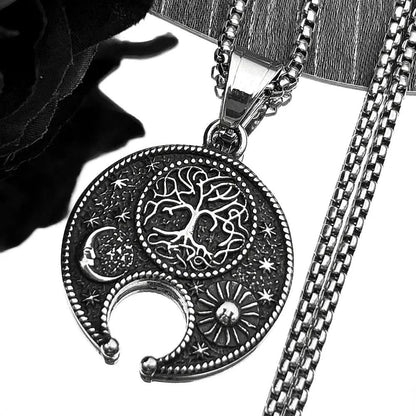 Spirit Tree of Life Moon Sun Pagan Necklace Wicca Jewelry-MoonChildWorld