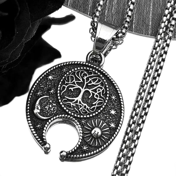 Spirit Tree of Life Moon Sun Pagan Necklace Wicca Jewelry-MoonChildWorld