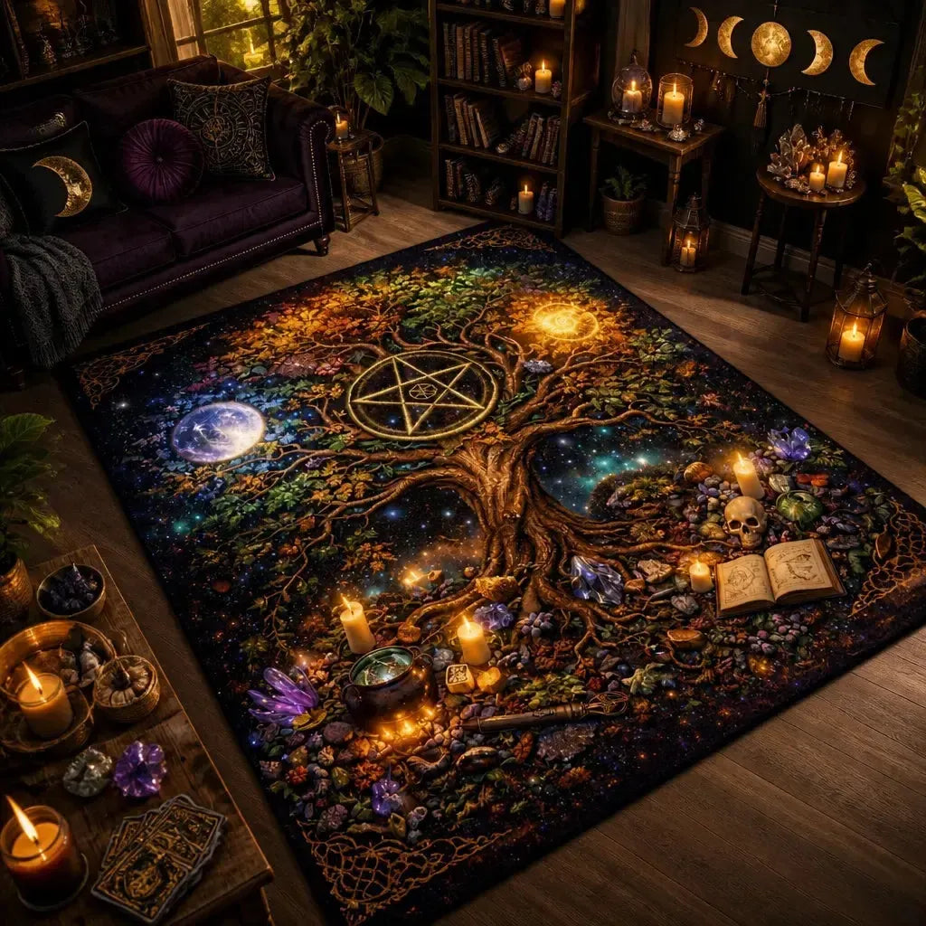 Spirit Tree of Life Pagan Area Rug – Wicca Carpet for Witchy Home Decor_mockup_1.webp