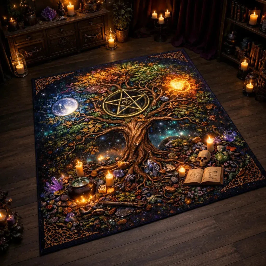 Spirit Tree of Life Pagan Area Rug – Wicca Carpet for Witchy Home Decor_mockup_2.webp