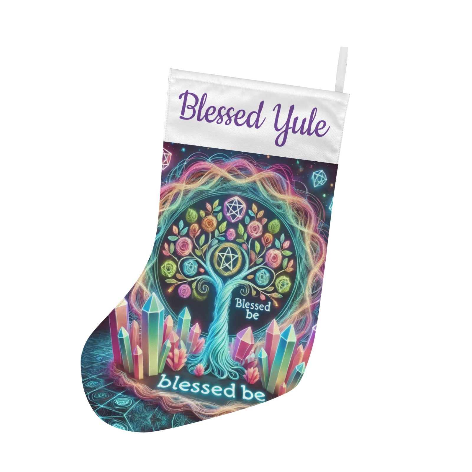 Spirit Tree of Life Pagan Christmas Stocking for Yule Decorations-MoonChildWorld