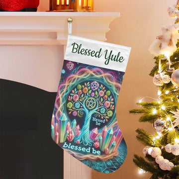 Spirit Tree of Life Pagan Christmas Stocking for Yule Decorations-MoonChildWorld