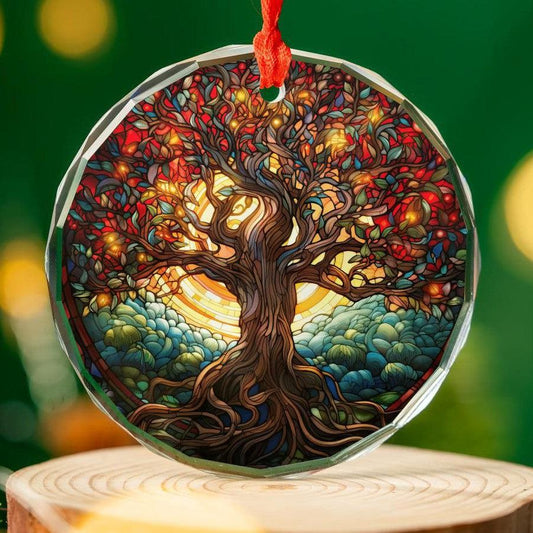 Spirit Tree of life Glass Ornament Pagan Yule Ornament-MoonChildWorld
