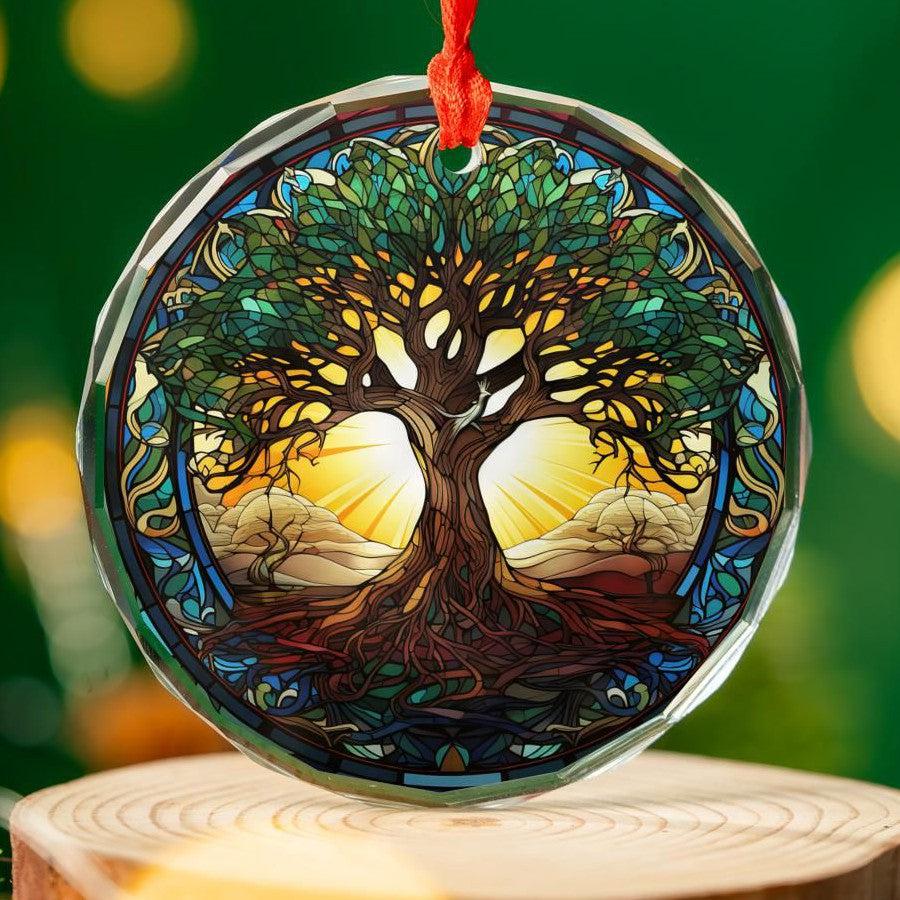 Spirit Tree of life Glass Ornament Pagan Yule Ornament-MoonChildWorld