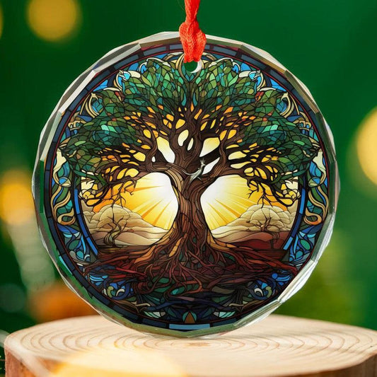 Spirit Tree of life Glass Ornament Pagan Yule Ornament-MoonChildWorld