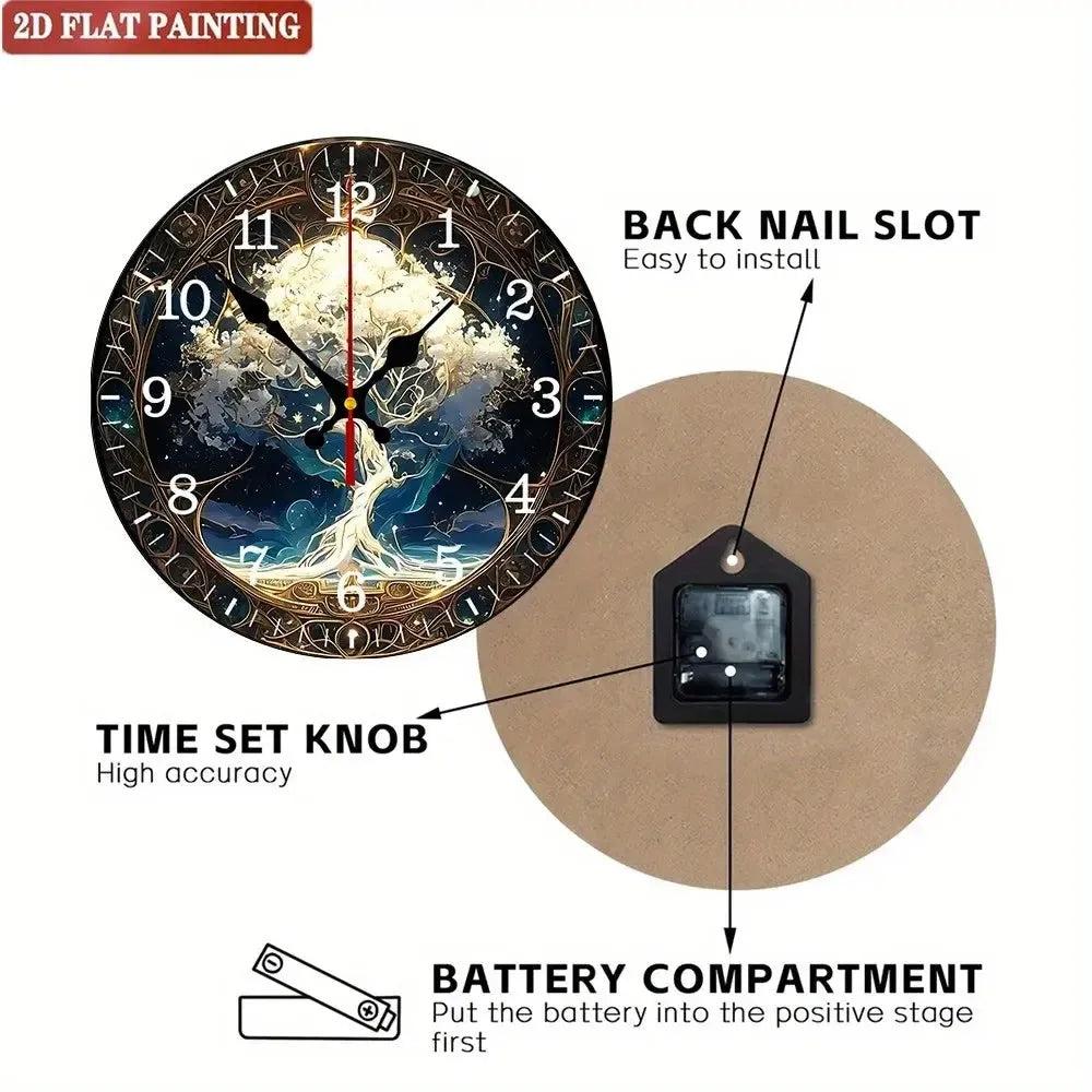 Spirit Tree of life Pagan Wooden Wall Clock Wicca Wall Decor-MoonChildWorld