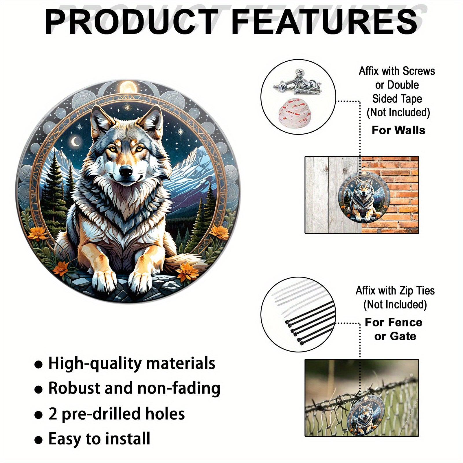 Spirit Wolf Metal Sign Aesthetic Decor-MoonChildWorld