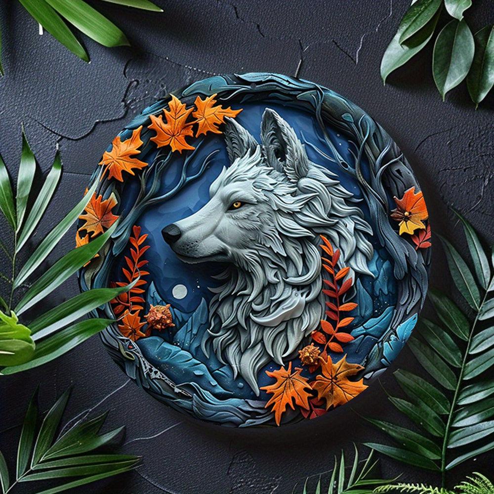 Spirit Wolf Metal Sign Witchy Home Decor-MoonChildWorld