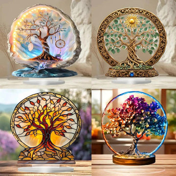 Spirit Tree of Life Table Ornament Wicca Tree of Life Acrylic Sign Pagan Desk Decor-MoonChildWorld