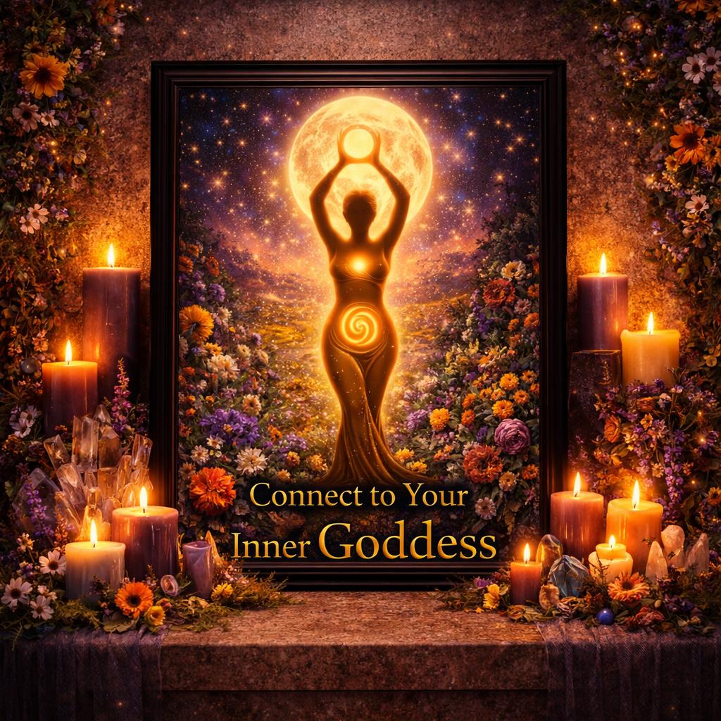 Spiritual Pagan Spiral Goddess Art - Black Framed Canvas Wall Print for Wiccan Home Decor-MoonChildWorld