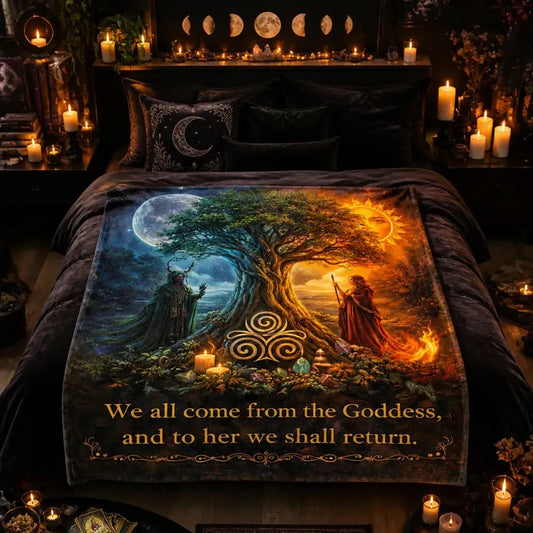 Spiritual Tree of Life Day & Night Blanket Pagan Triskele Yggdrasil Blanket_mockup_1.webp