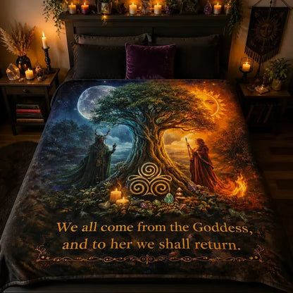 Spiritual Tree of Life Day & Night Blanket Pagan Triskele Yggdrasil Blanket_mockup_2.webp