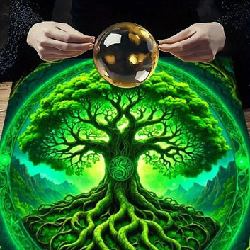 Spiritual Tree of Life Wicca Altar Cloth Mystic Tarot Tablecloth for Divination Pagan Decor-MoonChildWorld