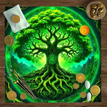 Spiritual Tree of Life Wicca Altar Cloth Mystic Tarot Tablecloth for Divination Pagan Decor-MoonChildWorld