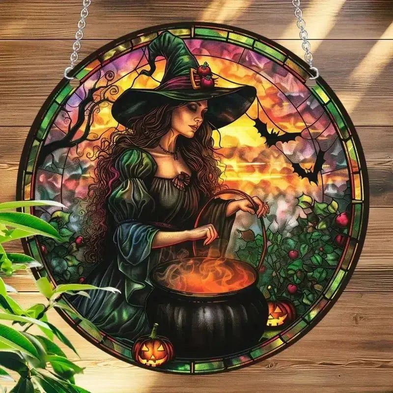 Spiritual suncatcher Mystic window decor Gothic window art Witchy
