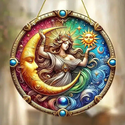 Spiritual suncatcher Mystic window decor Gothic window art Witchy Hanging Ornament for Christmas, Halloween-MoonChildWorld