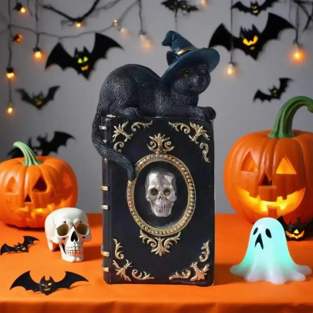 Spooky Halloween Decoration Skeleton Hand Ghostly Resin Book Sculpture-MoonChildWorld