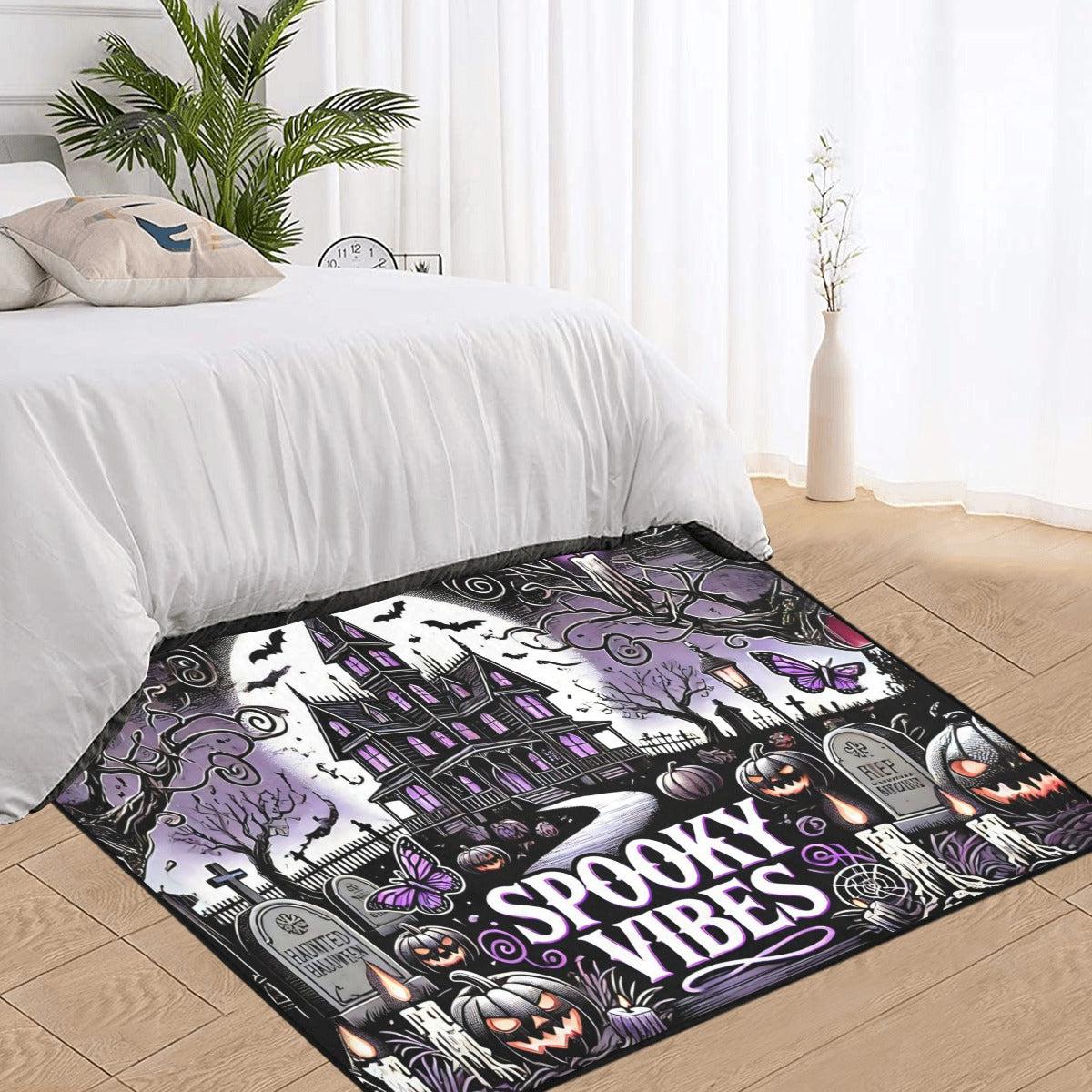 Spooky Vibes Gothic Castle Area Rug Halloween Carpet-MoonChildWorld