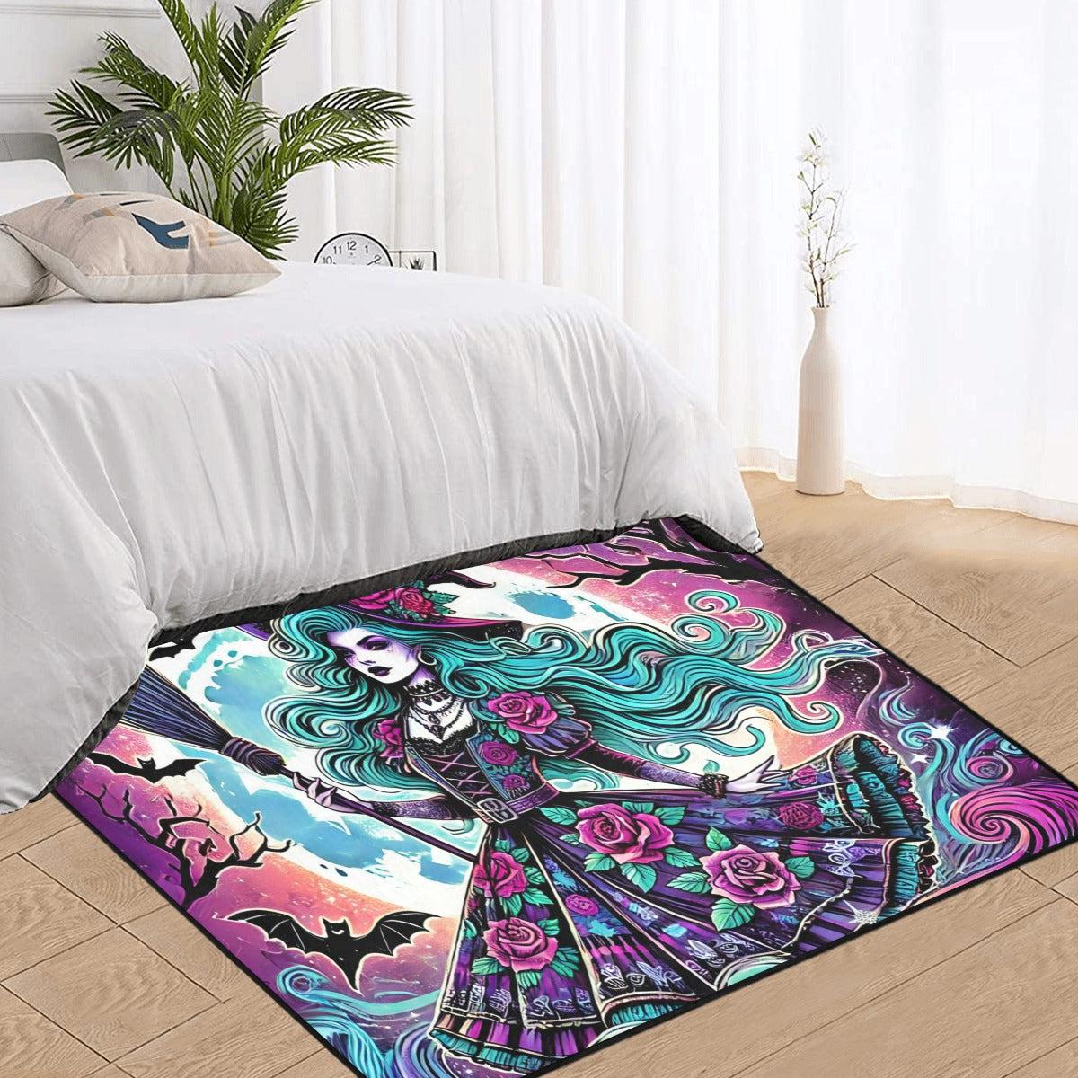 Spooky Witch Area Rug Gothic Carpet for Halloween-MoonChildWorld