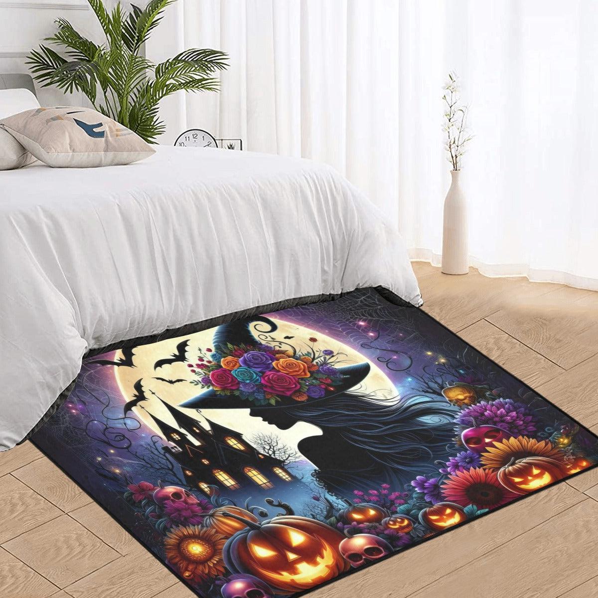 Spooky Witch Area Rug Gothic Castle Carpet for Halloween Decor-MoonChildWorld