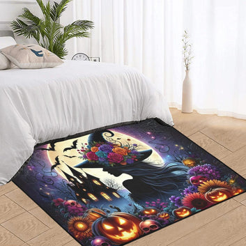 Spooky Witch Area Rug Gothic Castle Carpet for Halloween Decor-MoonChildWorld