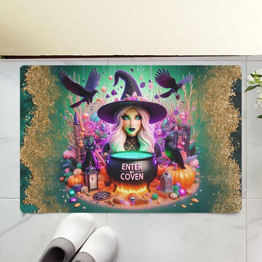Spooky Witch Doormat - Halloween Gothic Doormat for Spooky Season-MoonChildWorld