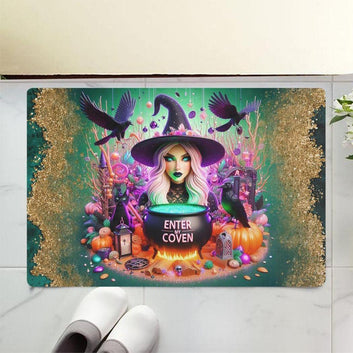 Spooky Witch Doormat - Halloween Gothic Doormat for Spooky Season-MoonChildWorld