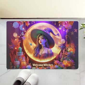 Spooky Witch Doormat - Halloween Gothic Doormat for Spooky Season-MoonChildWorld