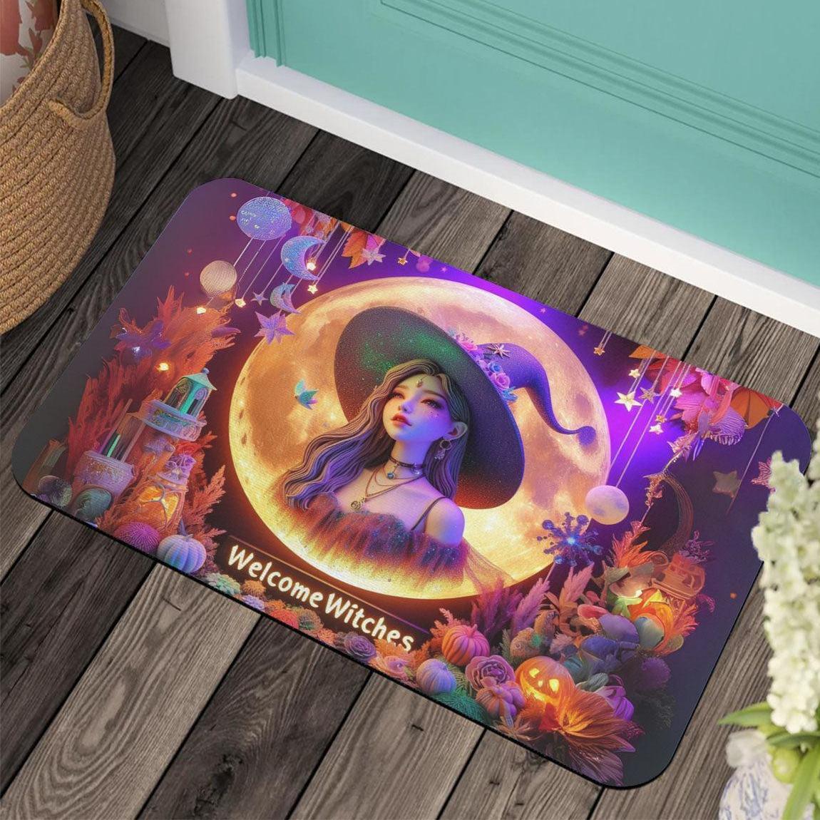 Spooky Witch Doormat - Halloween Gothic Doormat for Spooky Season-MoonChildWorld