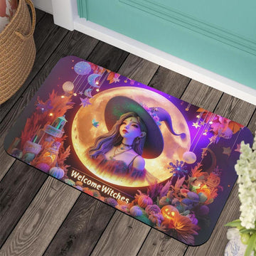 Spooky Witch Doormat - Halloween Gothic Doormat for Spooky Season-MoonChildWorld