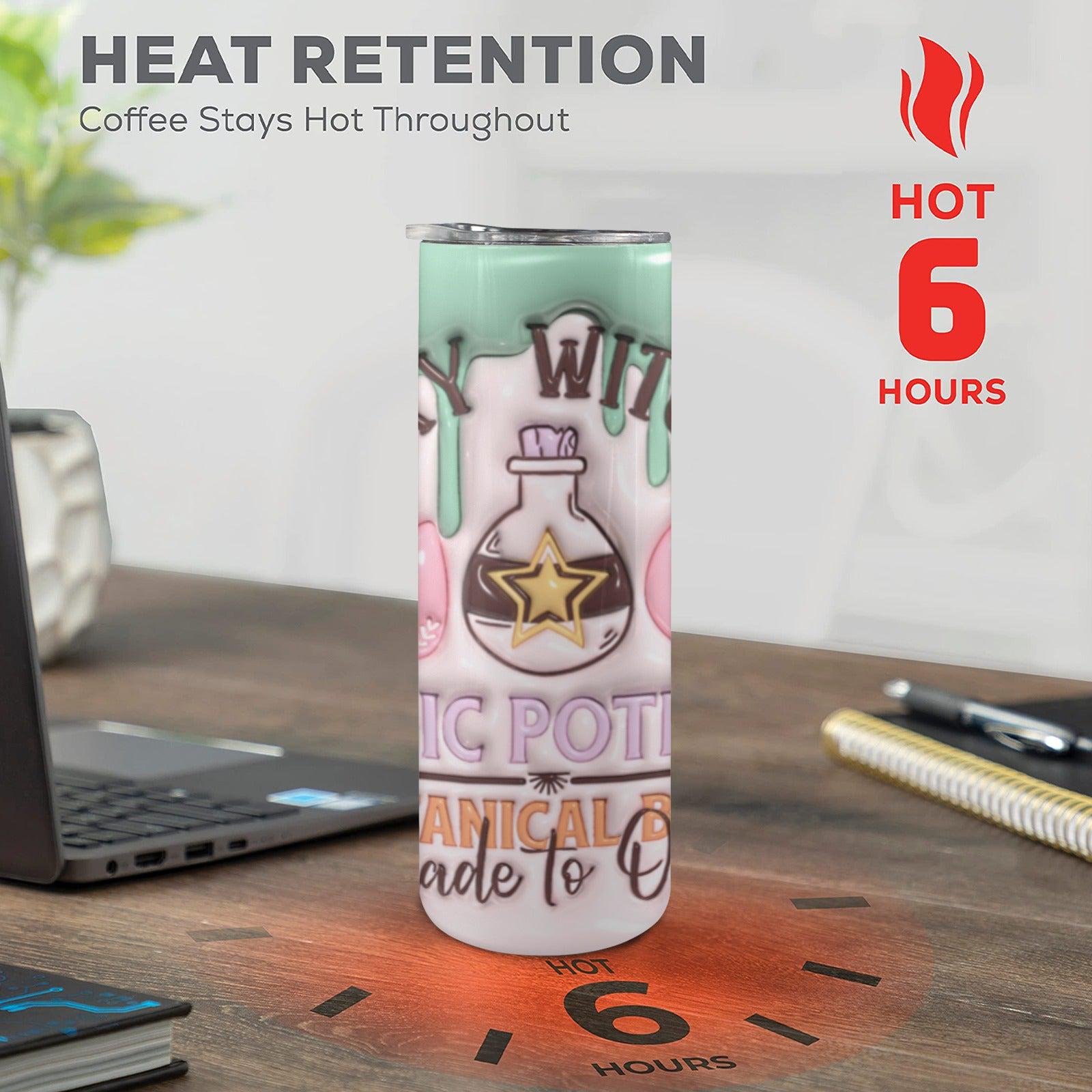 Spooky Witch Skinny Tumbler with Lid and Straw-MoonChildWorld