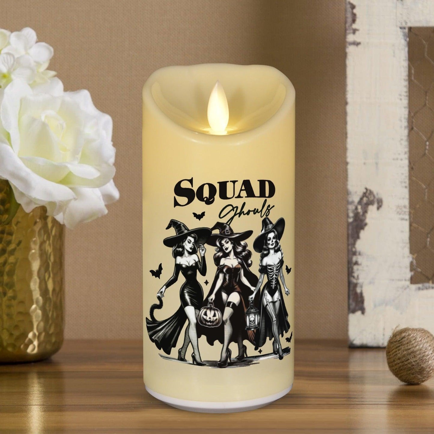 Squad Ghouls Witch Halloween Flameless LED Candle-MoonChildWorld