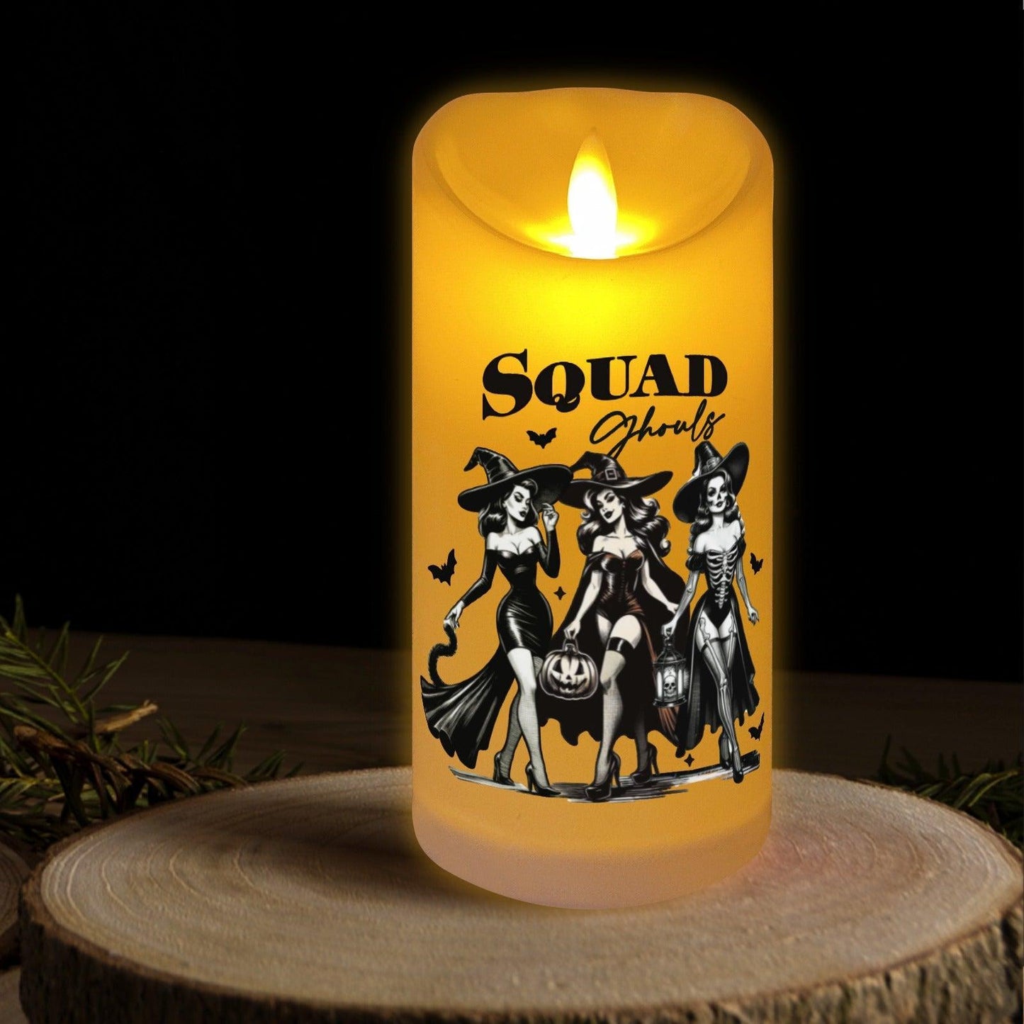 Squad Ghouls Witch Halloween Flameless LED Candle-MoonChildWorld