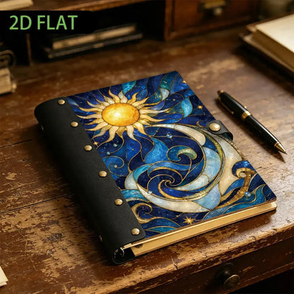 Stained Glass Sun Moon Journal - celestial journal - MoonChildWorld