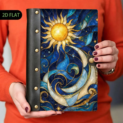 Stained Glass Sun Moon Journal - witch journal - MoonChildWorld
