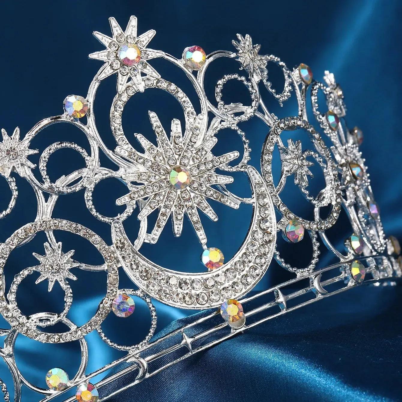 Star Moon Crowns Celestial Goddess Tiaras Wiccan Pagan Hair Accessories-MoonChildWorld