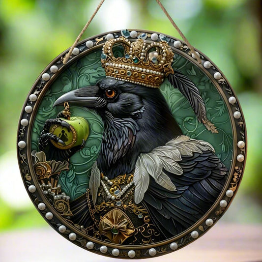 Steampunk Raven Suncatcher Gothic Acrylic Sign Witchy Window Art-MoonChildWorld