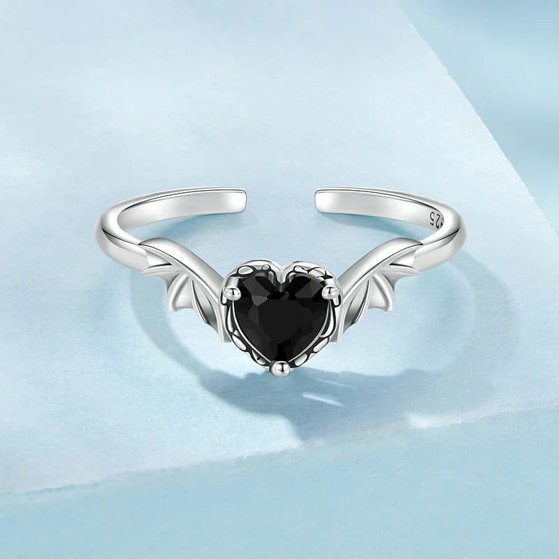 Sterling Silver Witchy Bat Wing Ring Gothic Witch Ring-MoonChildWorld