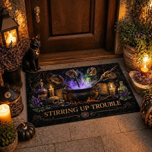 Welcome Witches Doormat – Witchy Halloween Welcome Mat for Gothic Entryway_mockup_1.webp