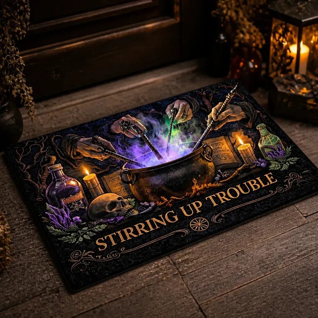 Welcome Witches Doormat – Witchy Halloween Welcome Mat for Gothic Entryway_mockup_2.webp