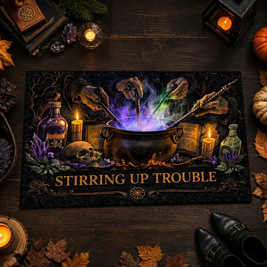 Welcome Witches Doormat – Witchy Halloween Welcome Mat for Gothic Entryway_mockup_3.webp